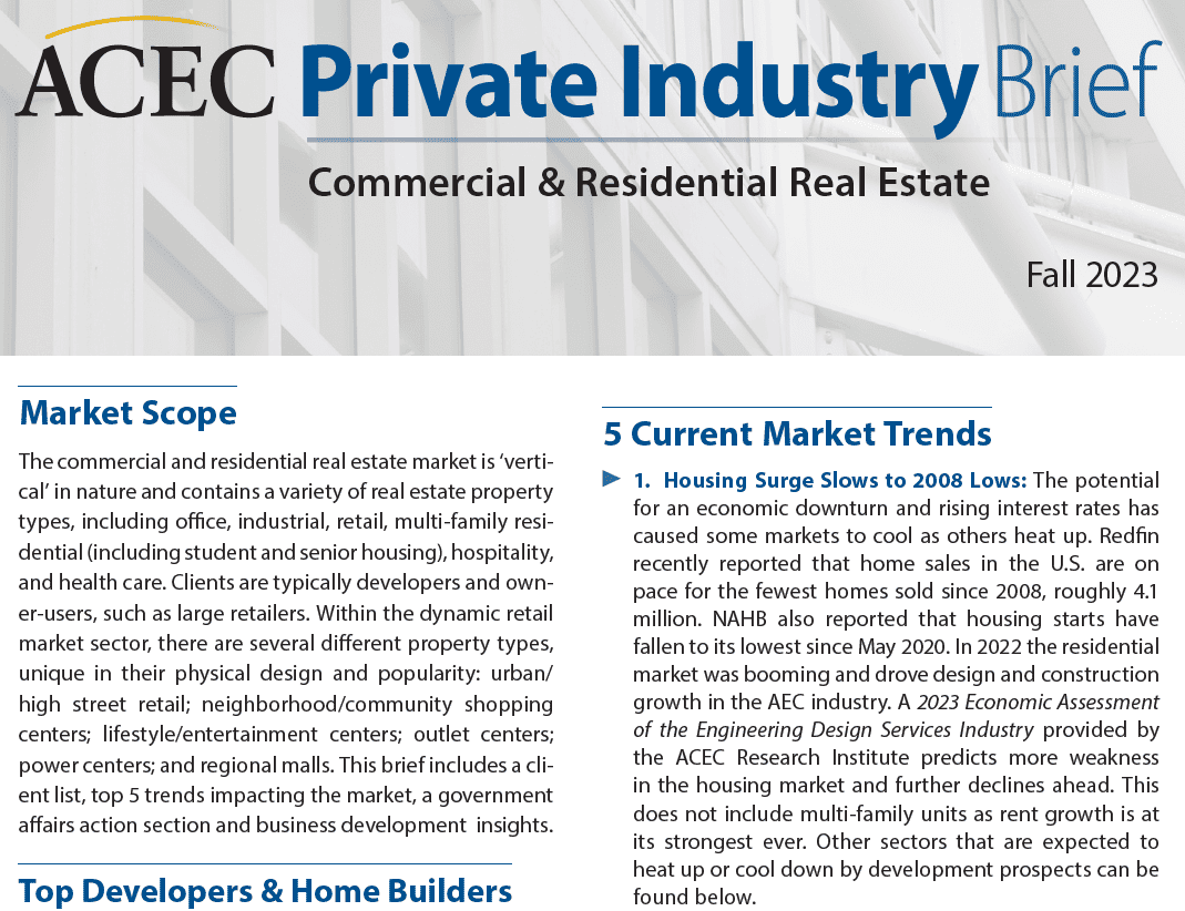 Private Industry Brief Commercial and Residential Fall 2023